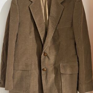 Vintage Classic Corduroy Blazer in Olive Brown